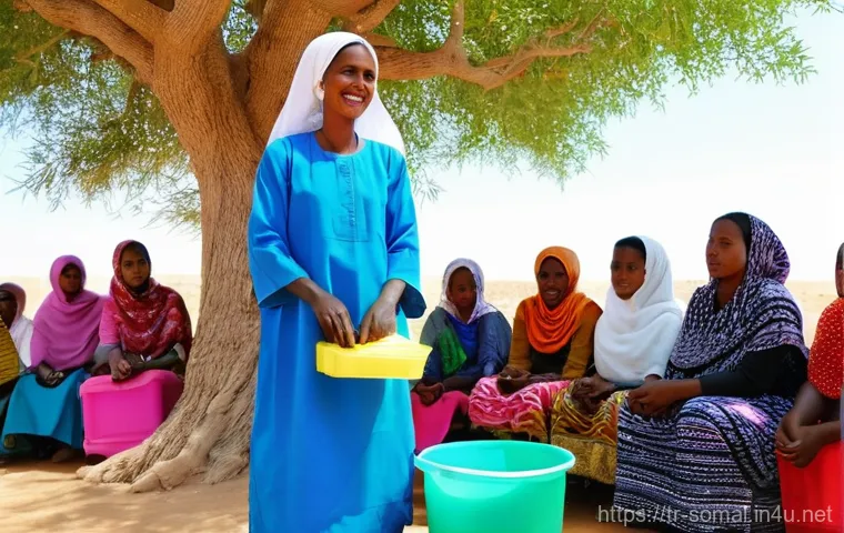 소말릴란드의 의료 서비스 - **Somaliland Mother and Child in a Rural Village**
    A poignant and respectful portrait of a young...
