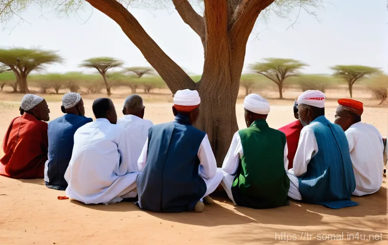 소말릴란드 전통적인 가족 구조 - **Prompt:** A heartwarming scene inside a traditional Somaliland home, depicting a multi-generationa...